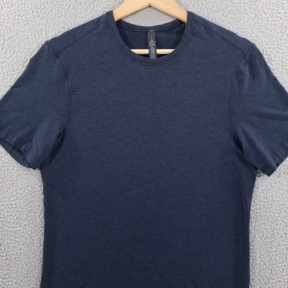 Lululemon 5 Year Basic Tee Shirt Men Blue Pima Cotton Short Sleeve Athletic Five